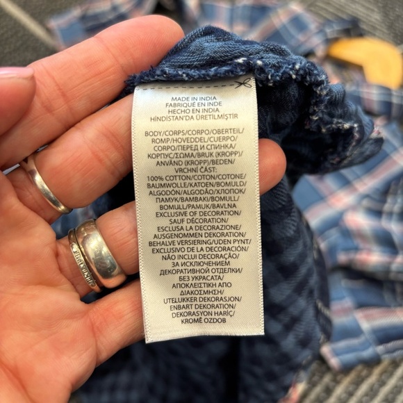 Polo Ralph Lauren Navy Plaid Girls 5 Button Down Shirt Dress Flannel - Picture 12 of 12